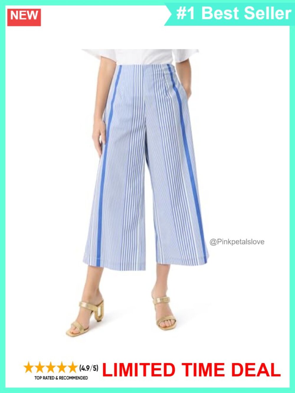 Sarah High Rise Wide Leg Cropped Pants Side Zipper Hook Eye